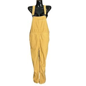 Everlane Mustard Denim Overalls 100% Cotton Silver Hardware Utility Look